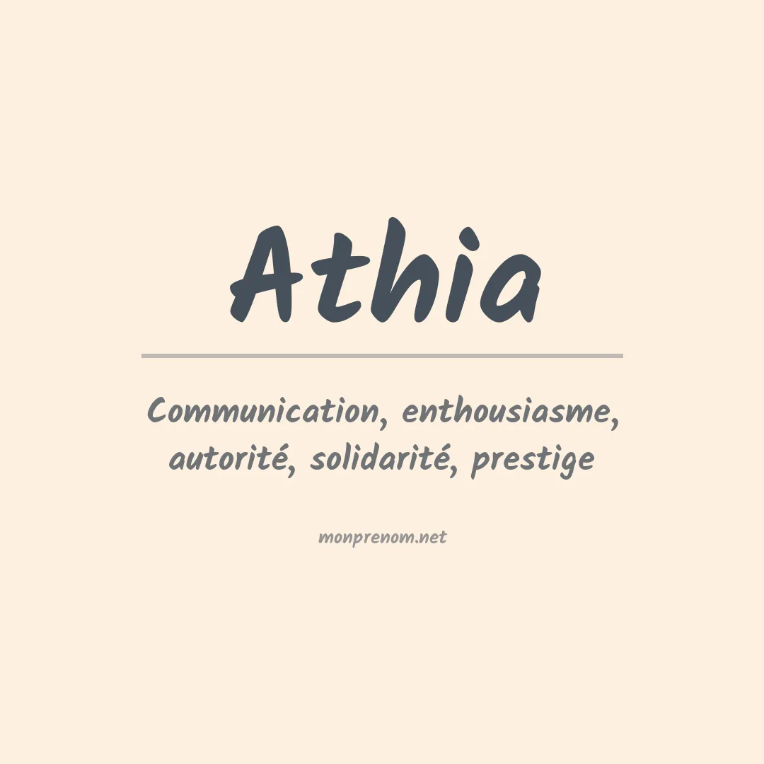 Signification du prénom Athia