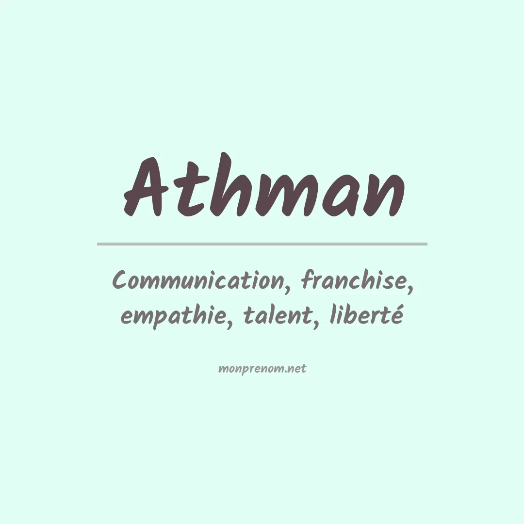 Signification du prénom Athman