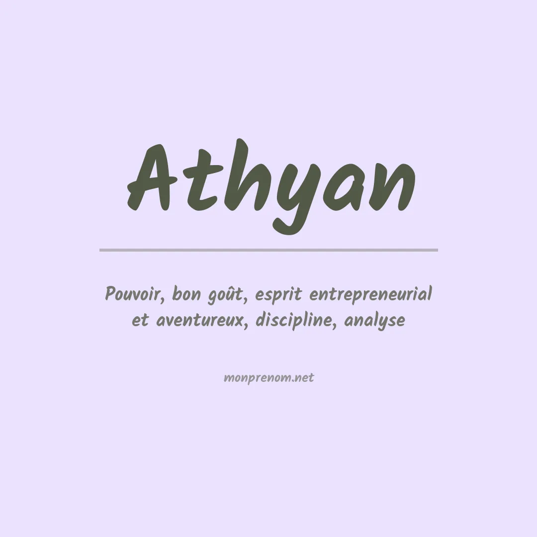 Signification du prénom Athyan