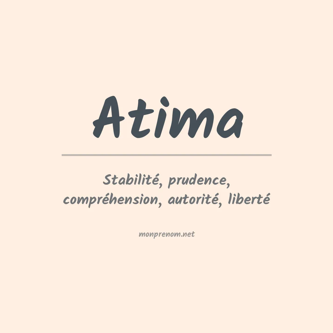 Signification du prénom Atima