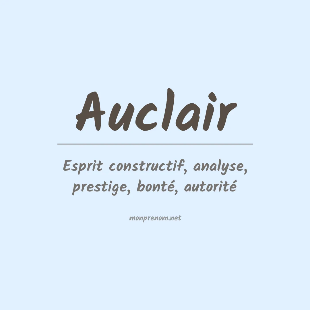 Prénom Auclair