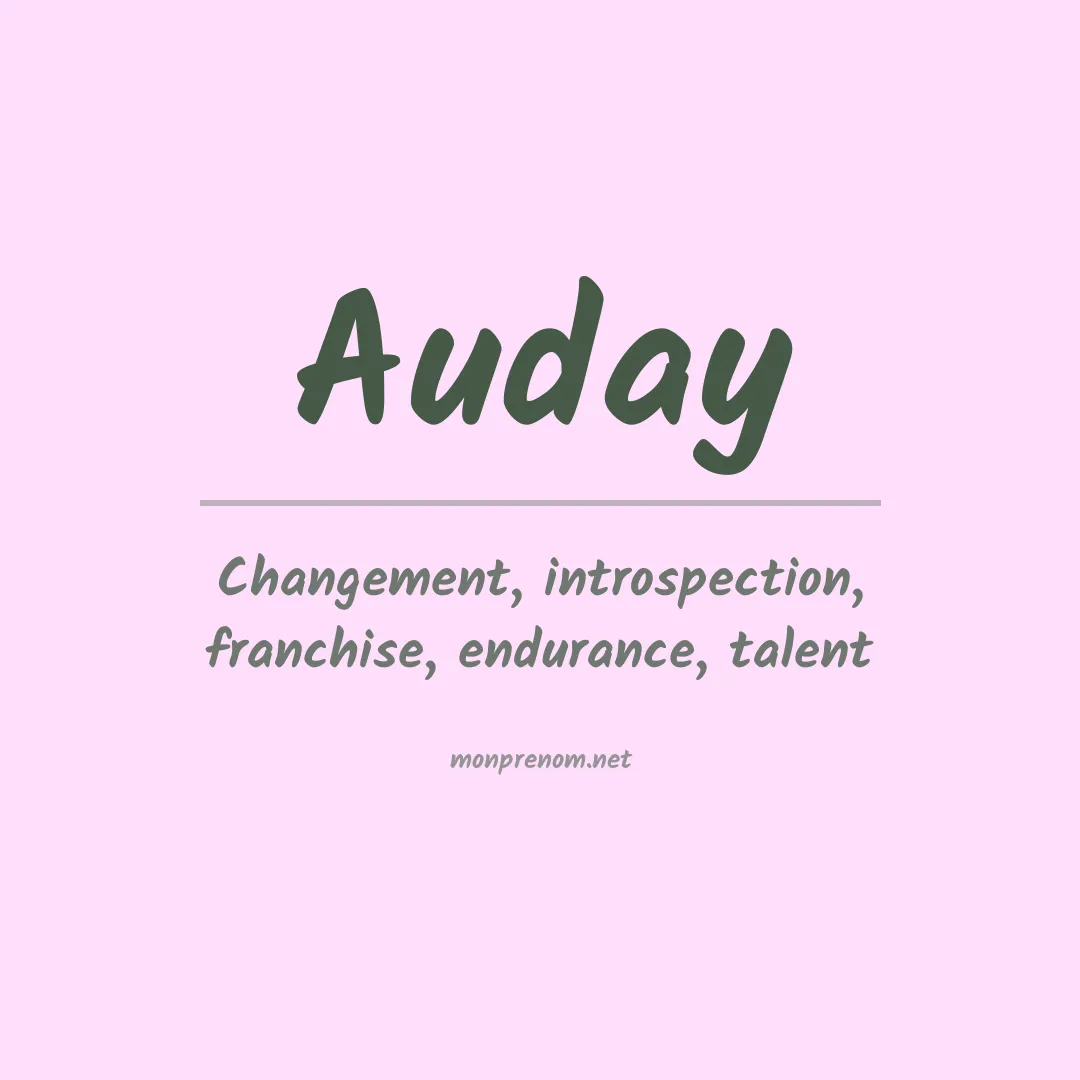 Signification du prénom Auday