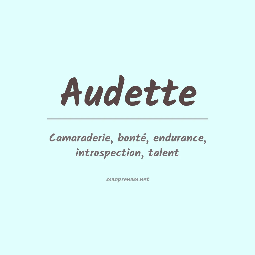 Prénom Audette