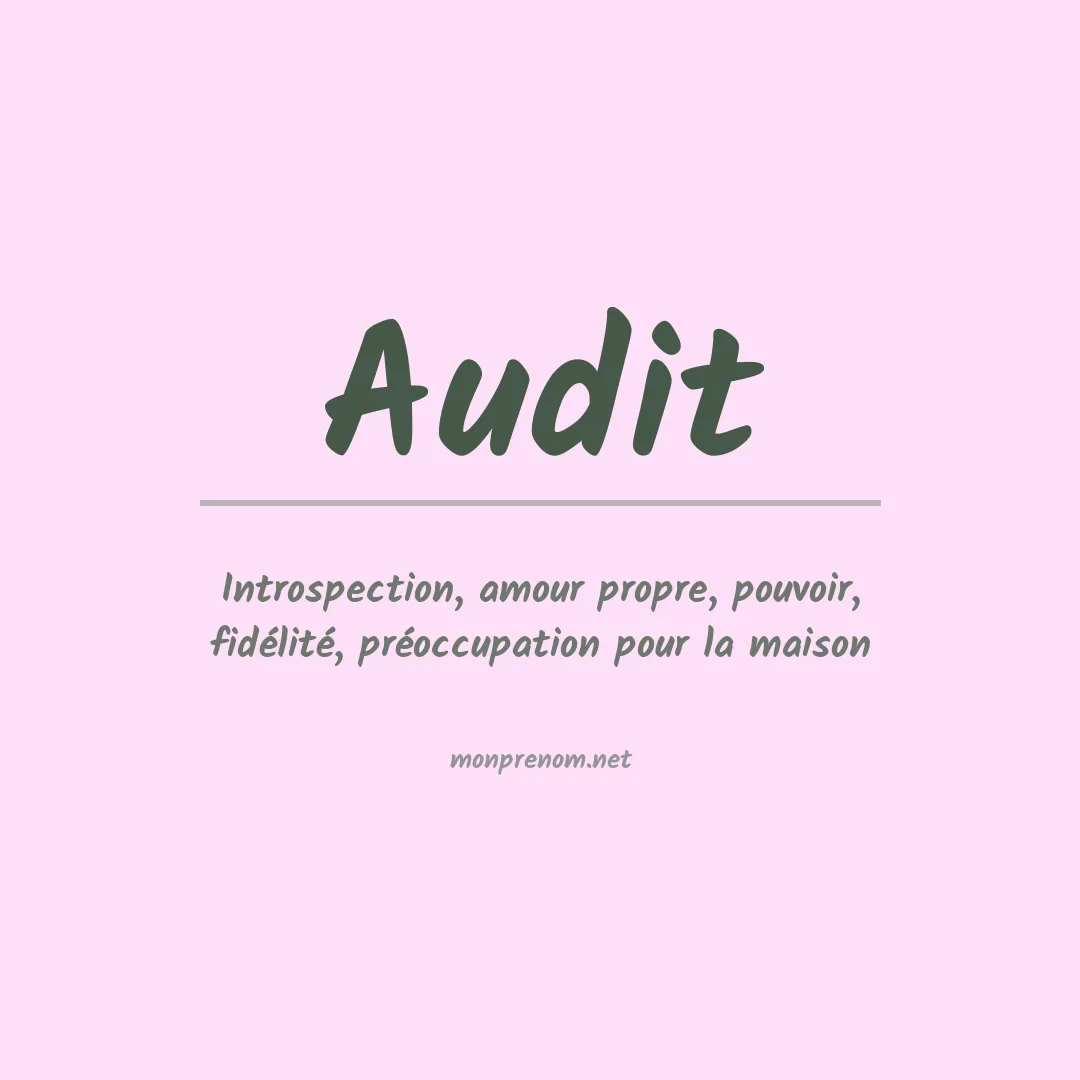 Signification du prénom Audit