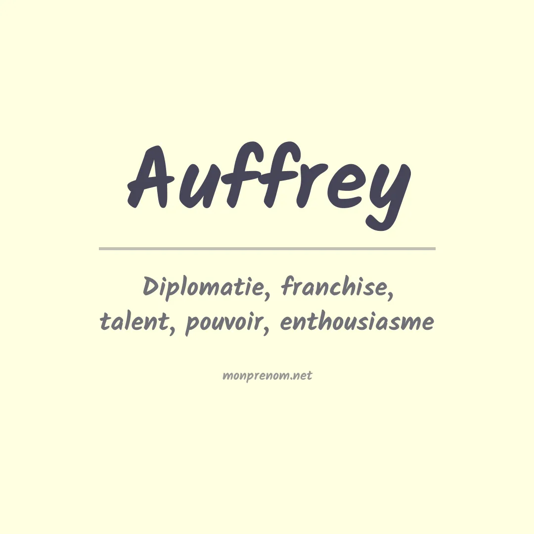 Signification du prénom Auffrey