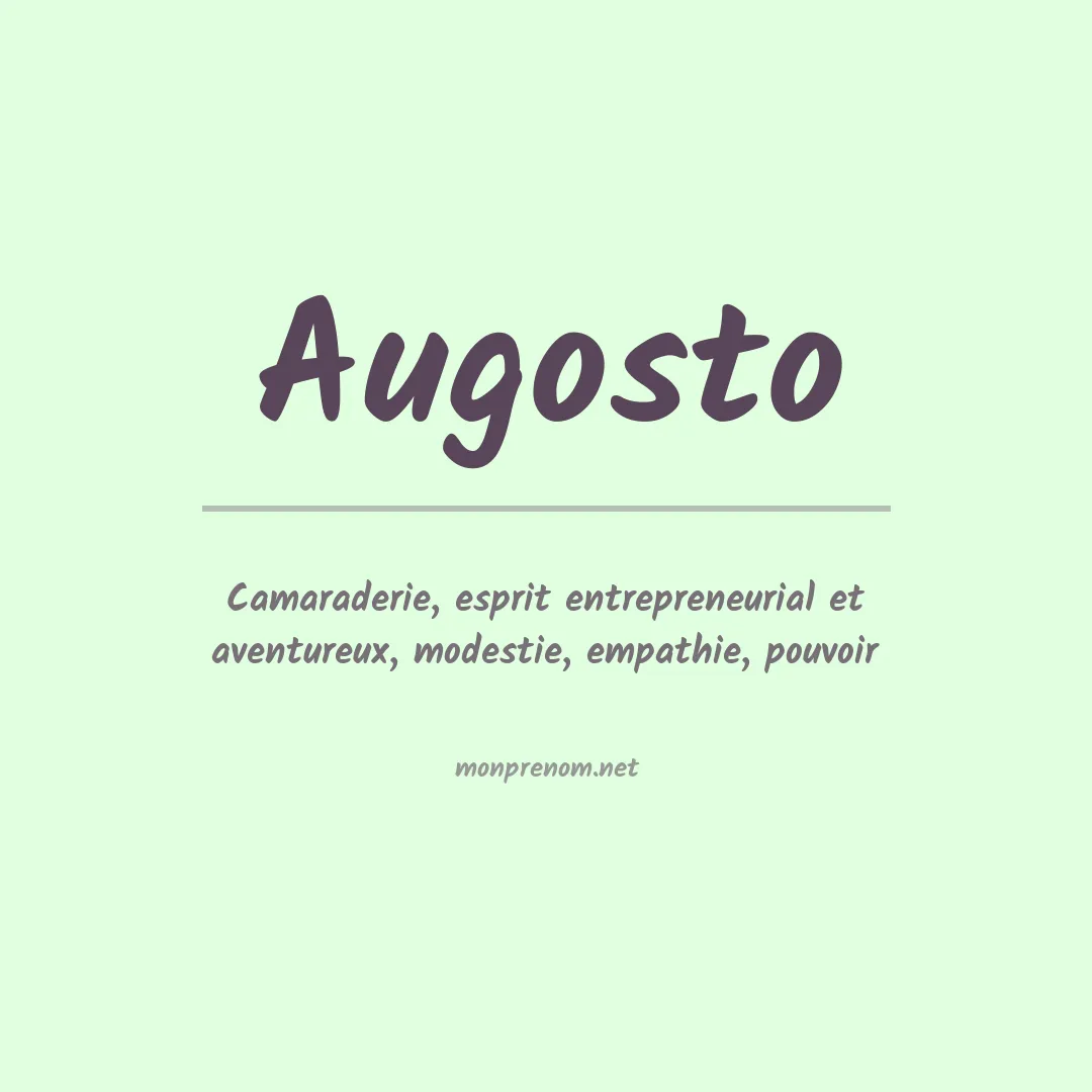 Signification du prénom Augosto