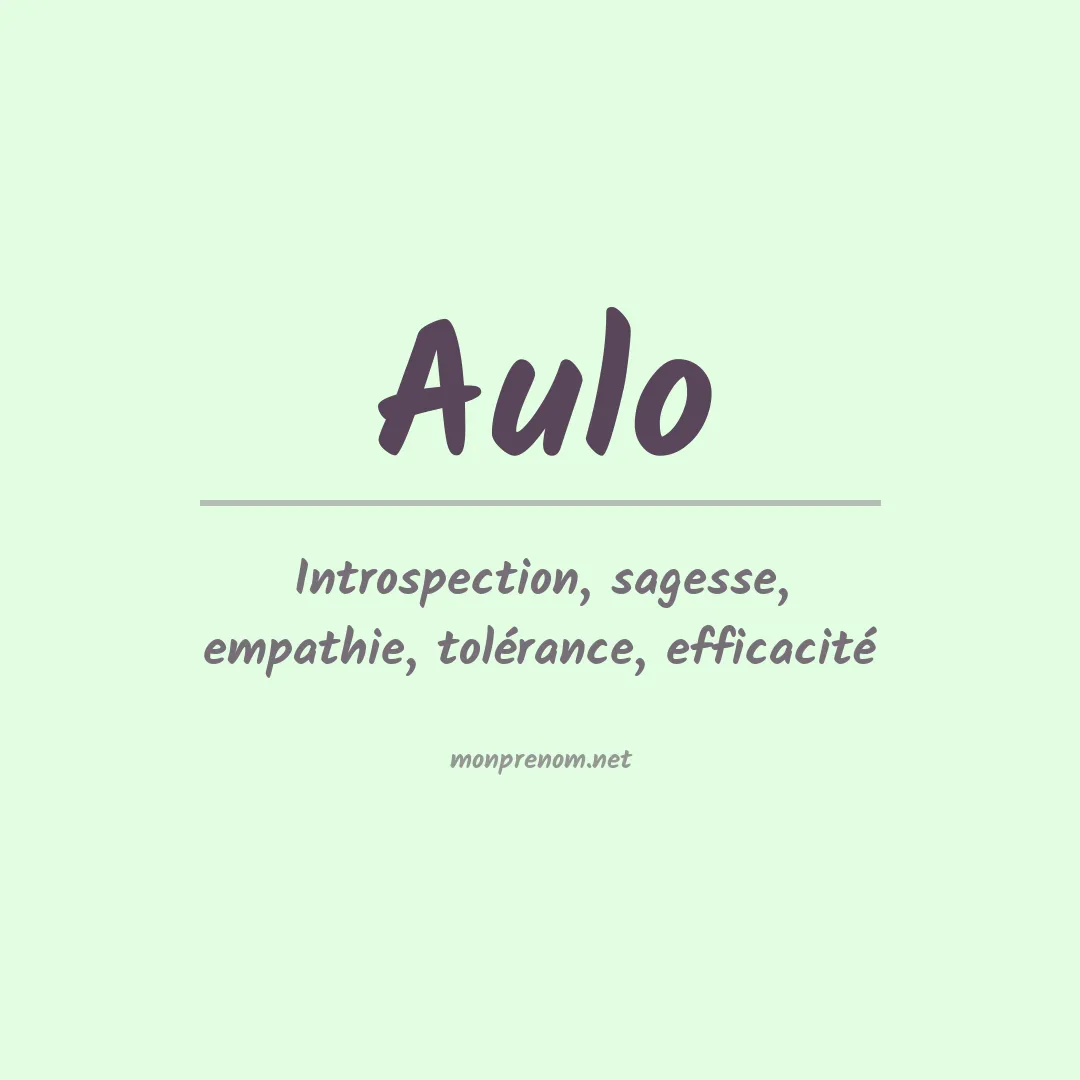 Prénom Aulo