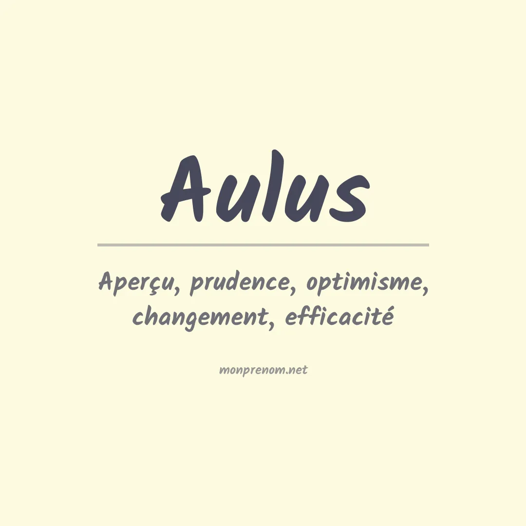 Prénom Aulus