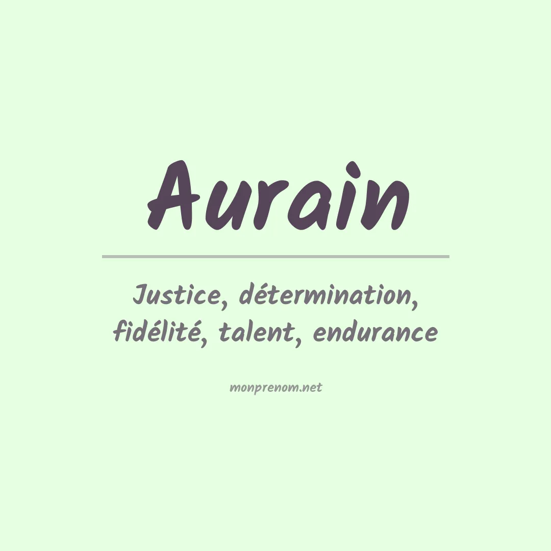 Signification du prénom Aurain