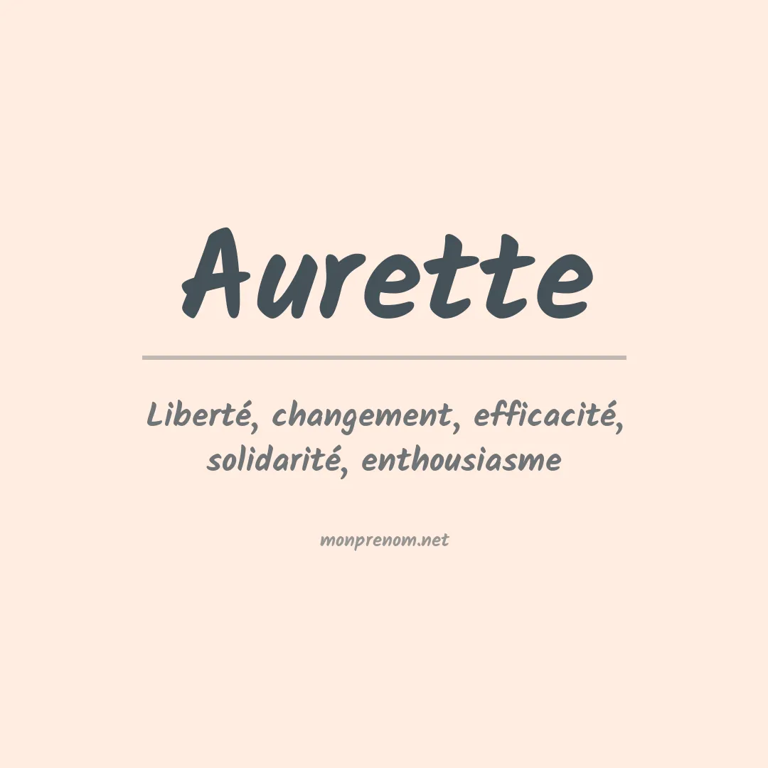 Signification du prénom Aurette