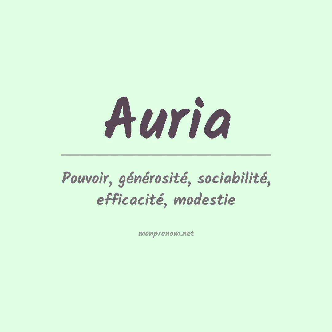 Signification du prénom Auria