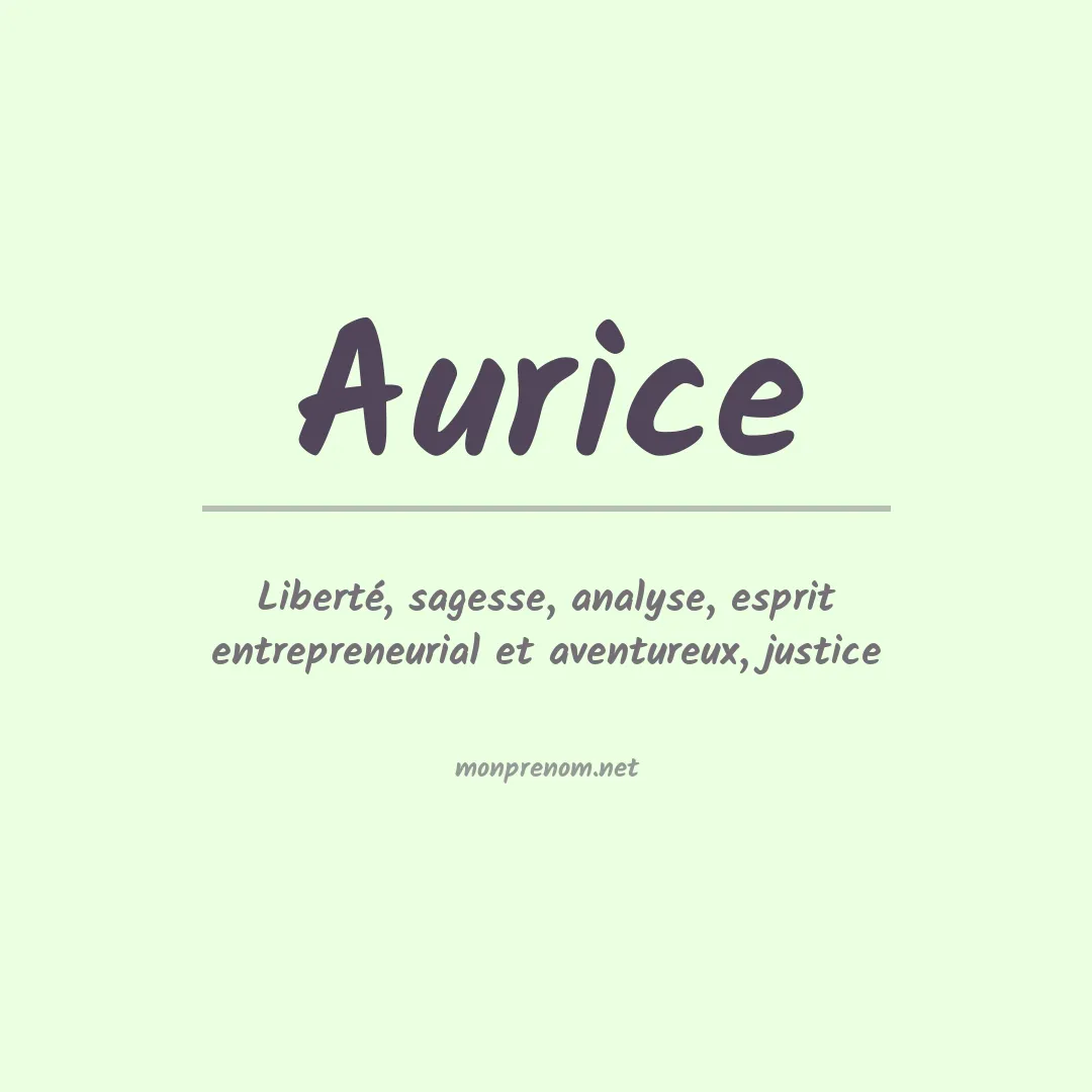 Prénom Aurice