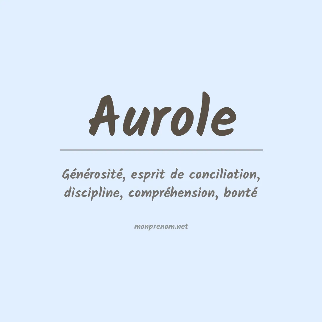 Signification du prénom Aurole
