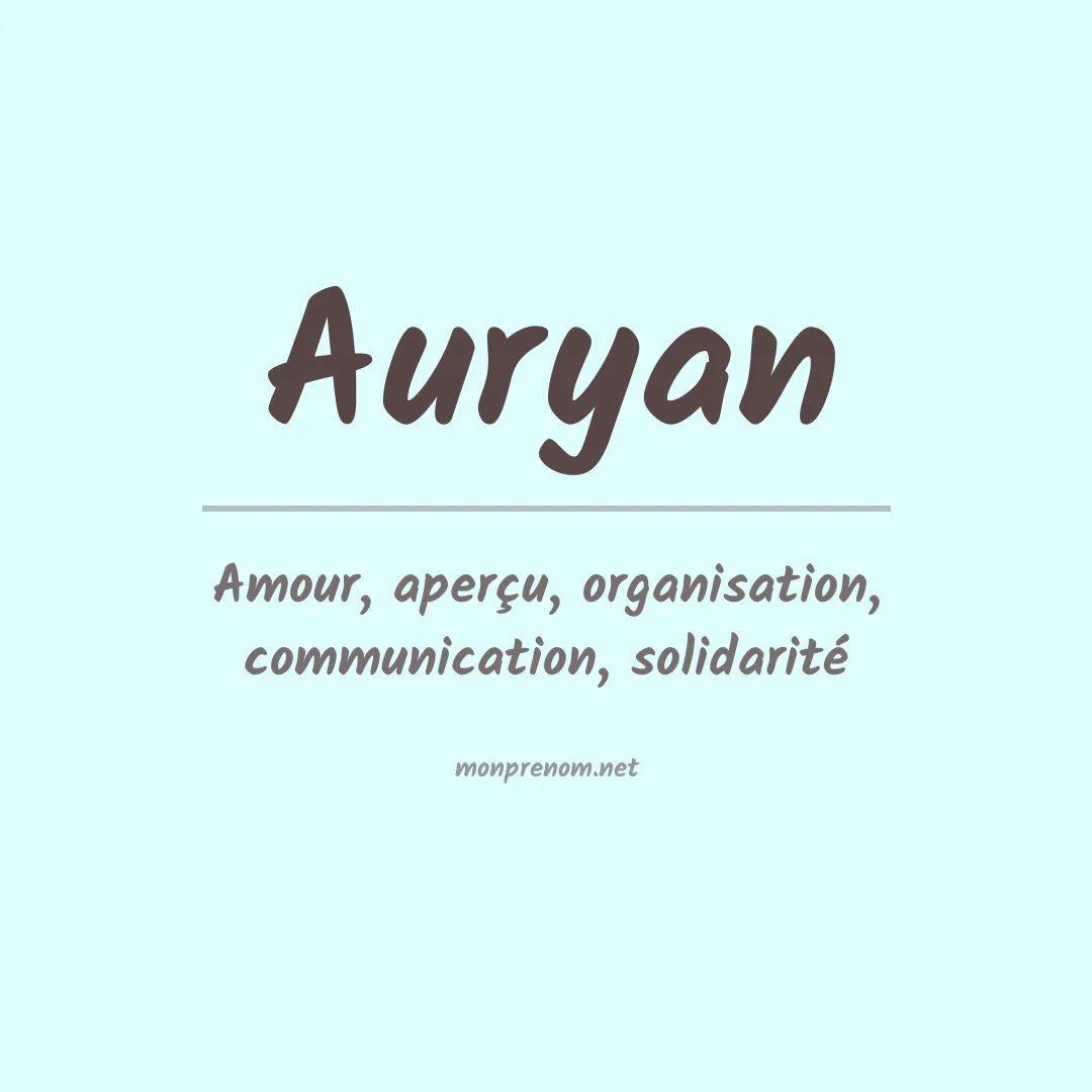 Signification du prénom Auryan