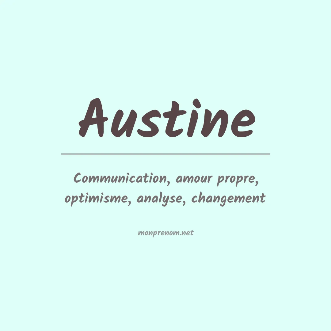 Signification du prénom Austine