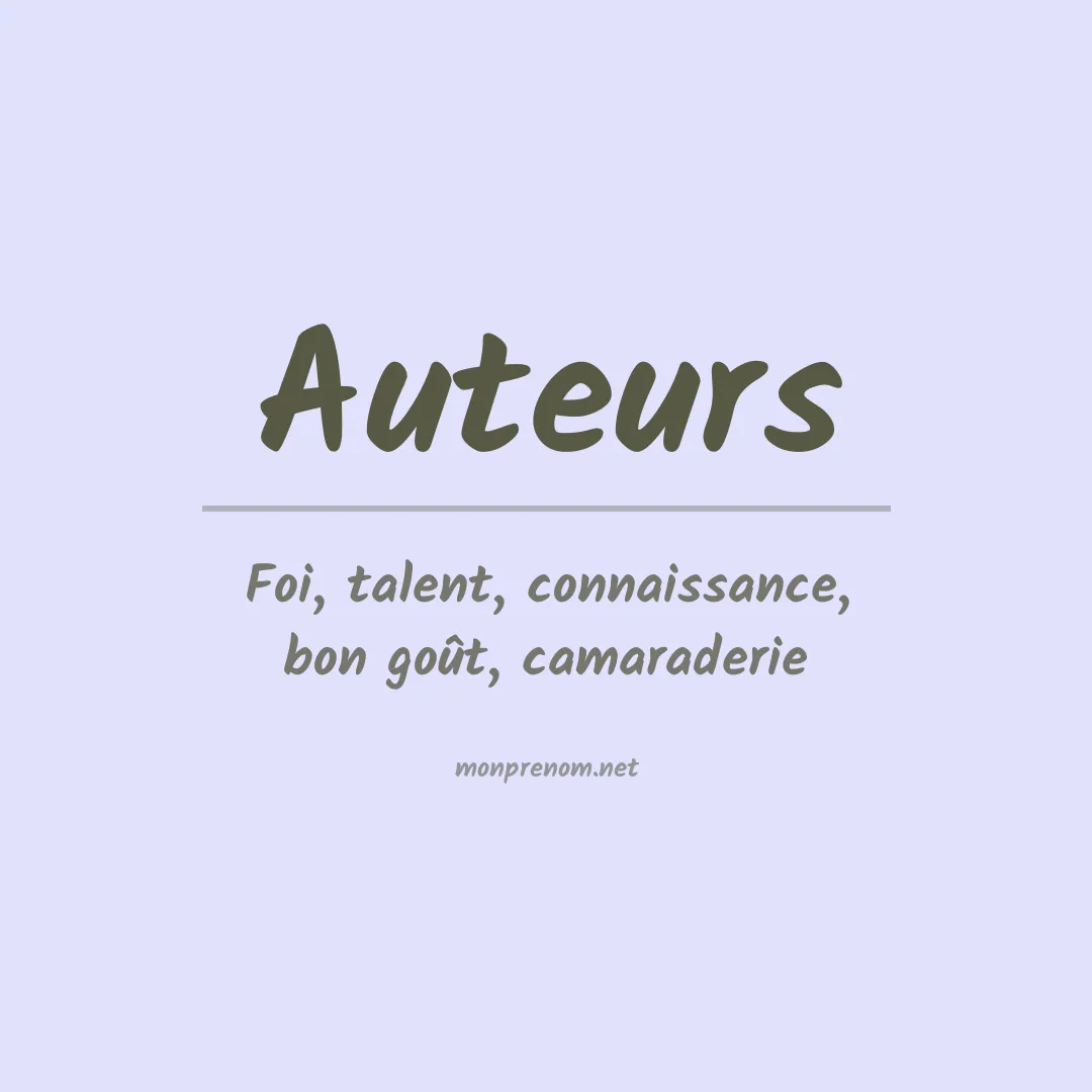 Signification du prénom Auteurs