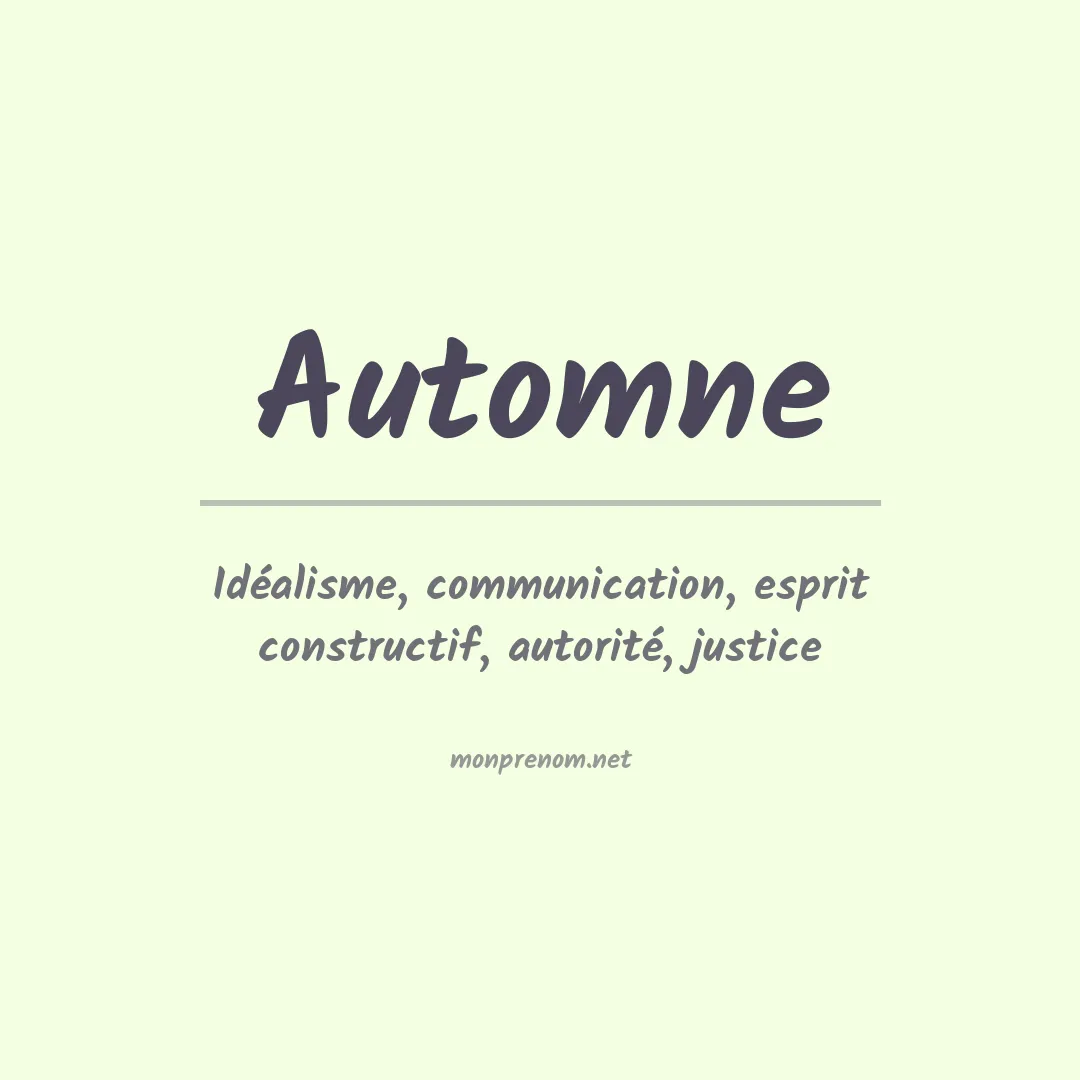 Signification du prénom Automne