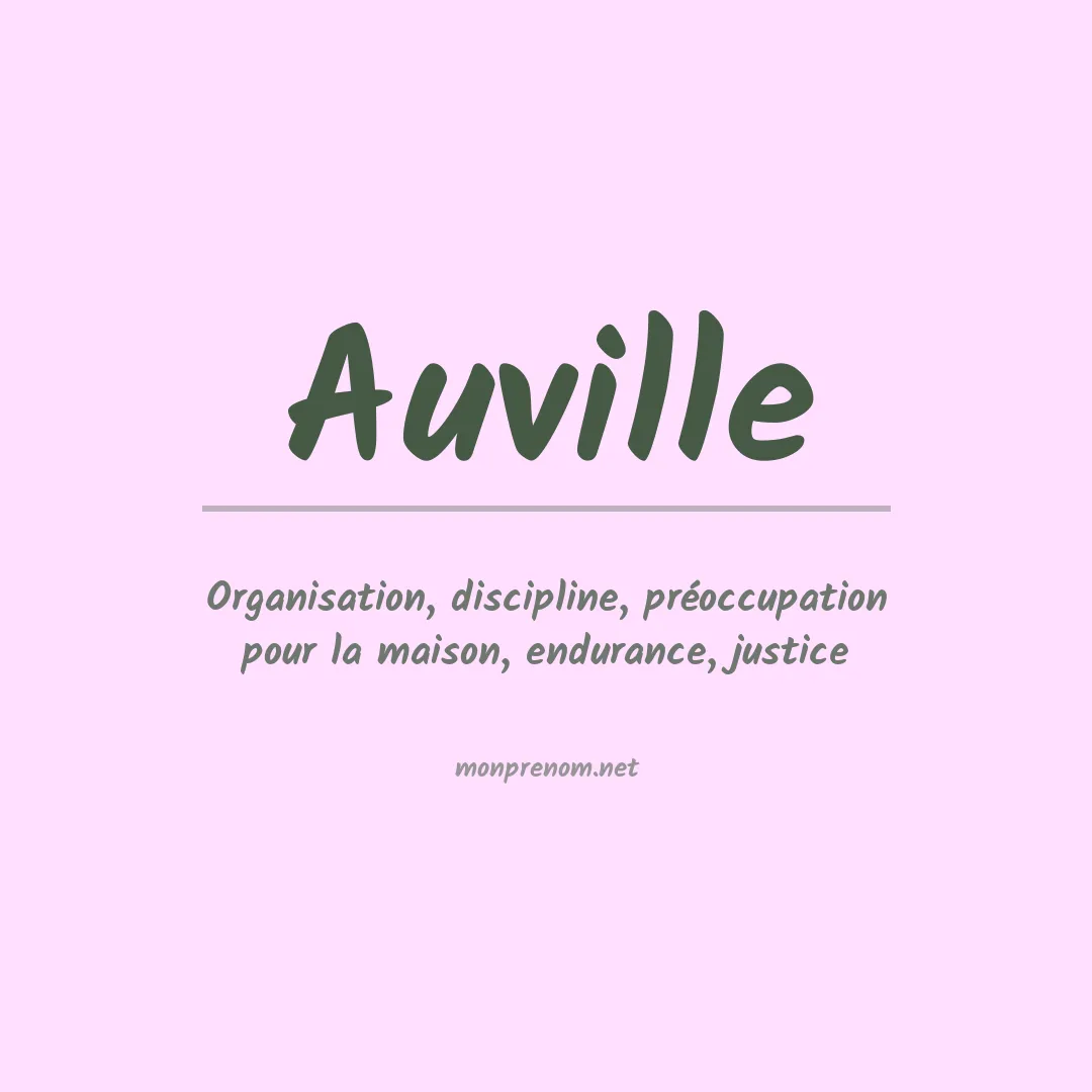 Signification du prénom Auville