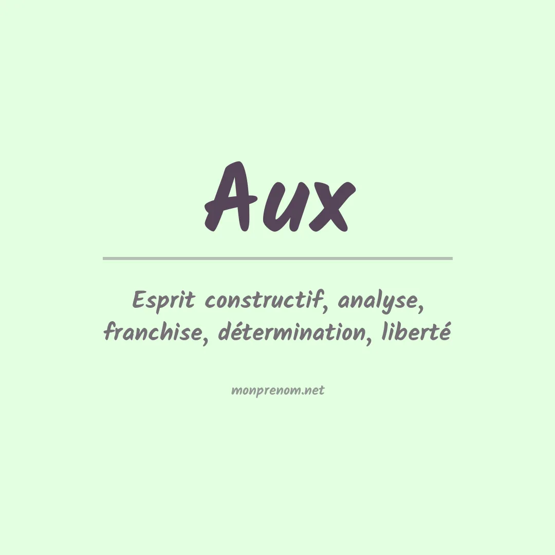 Signification du prénom Aux