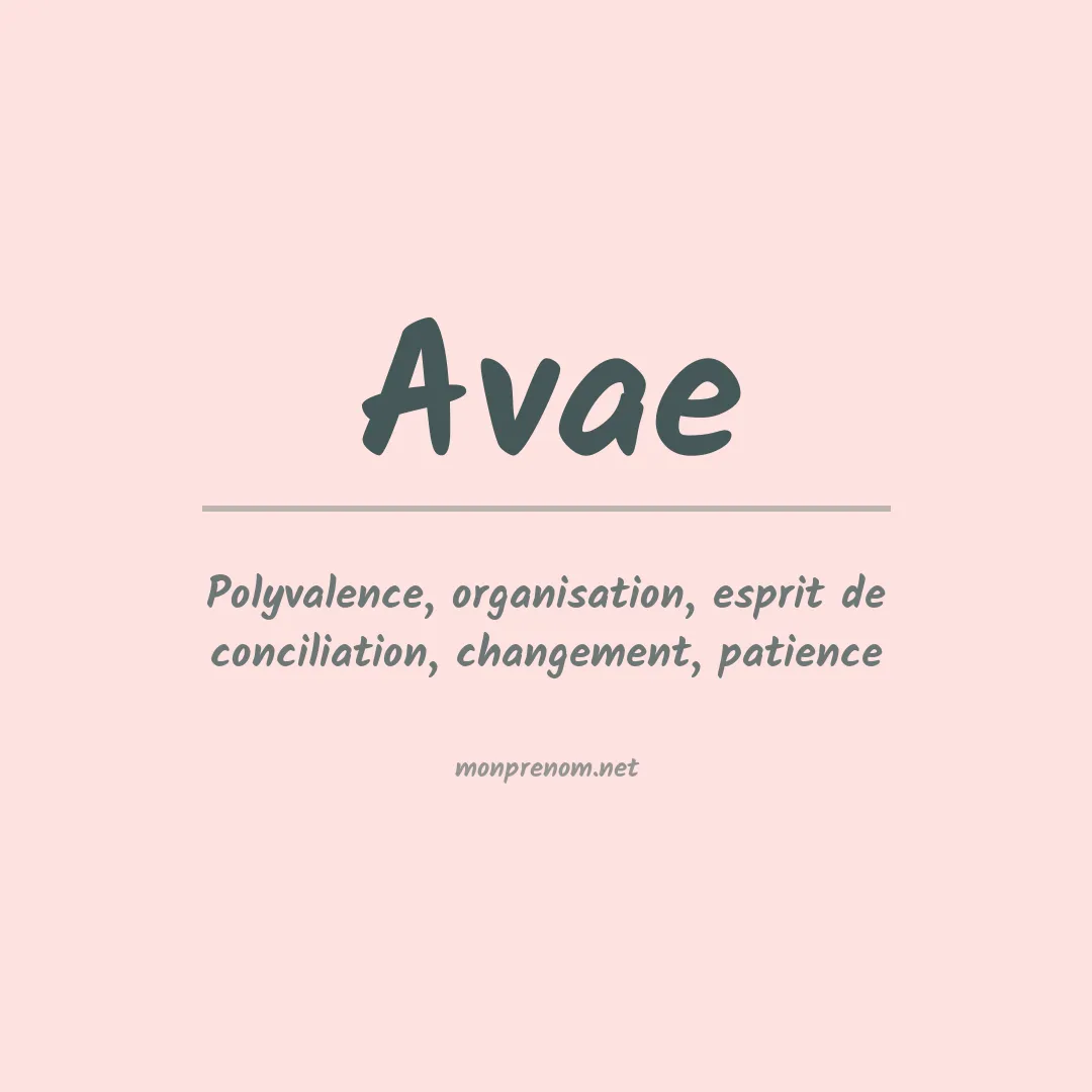 Signification du prénom Avae