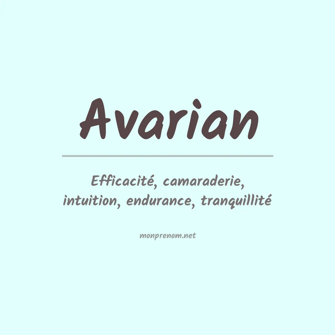 Prénom Avarian