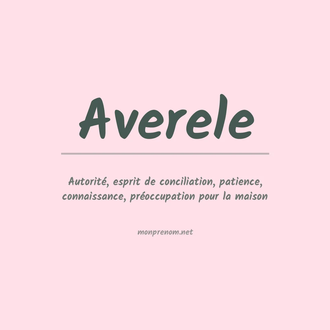 Signification du prénom Averele