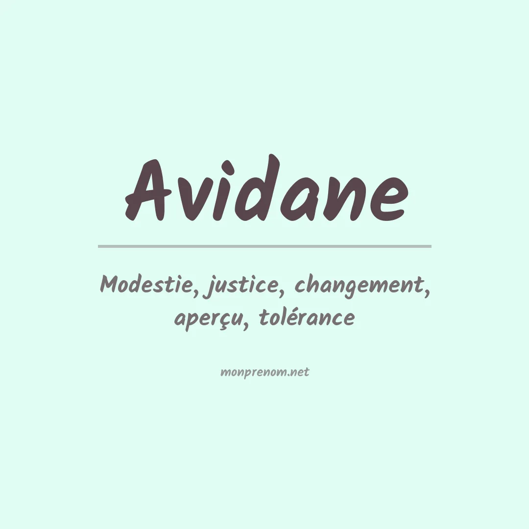 Signification du prénom Avidane