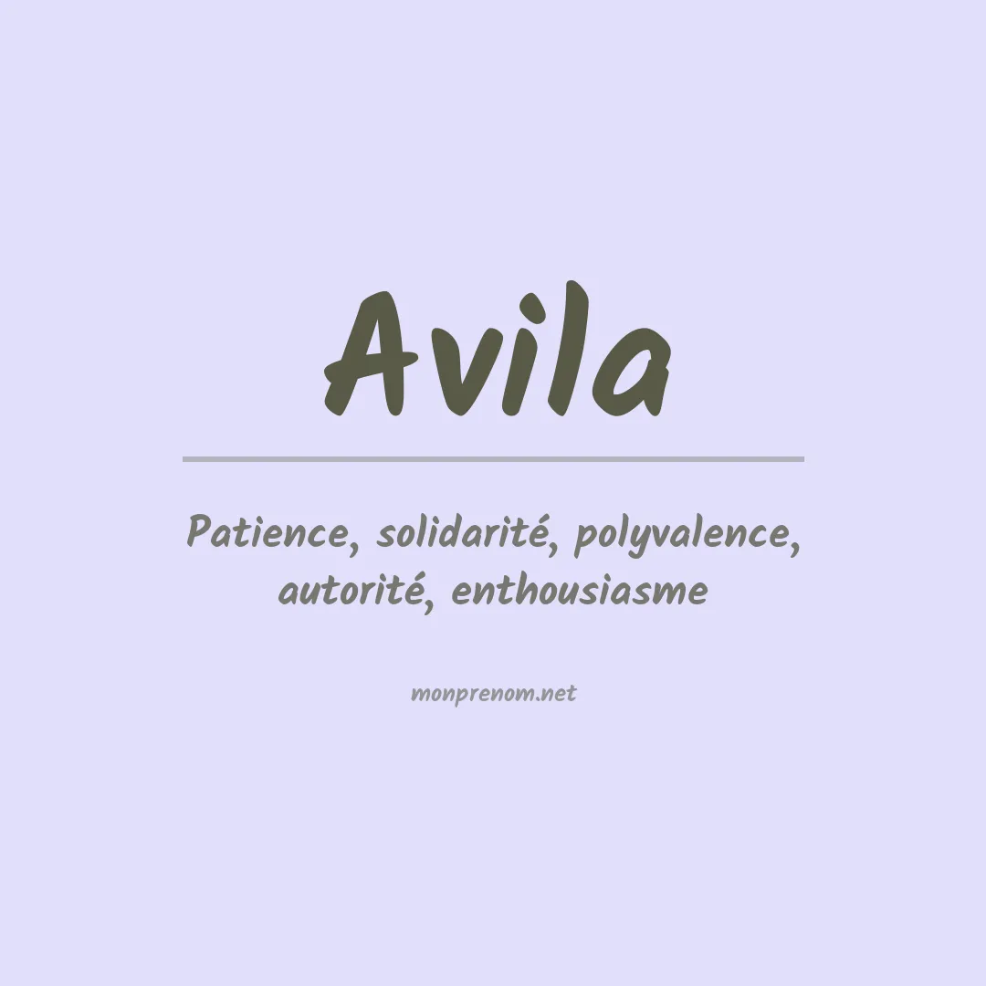 Prénom Avila