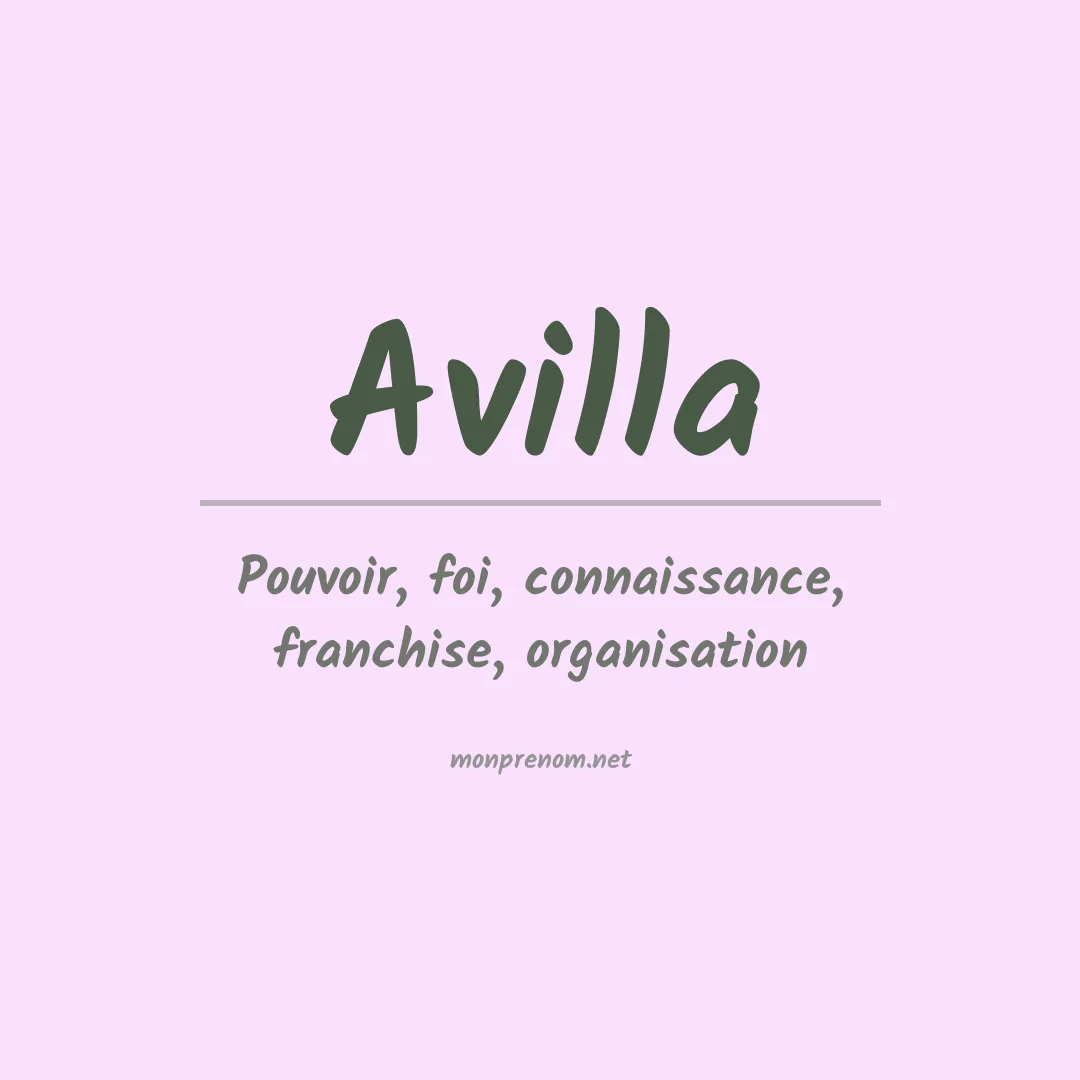 Signification du prénom Avilla