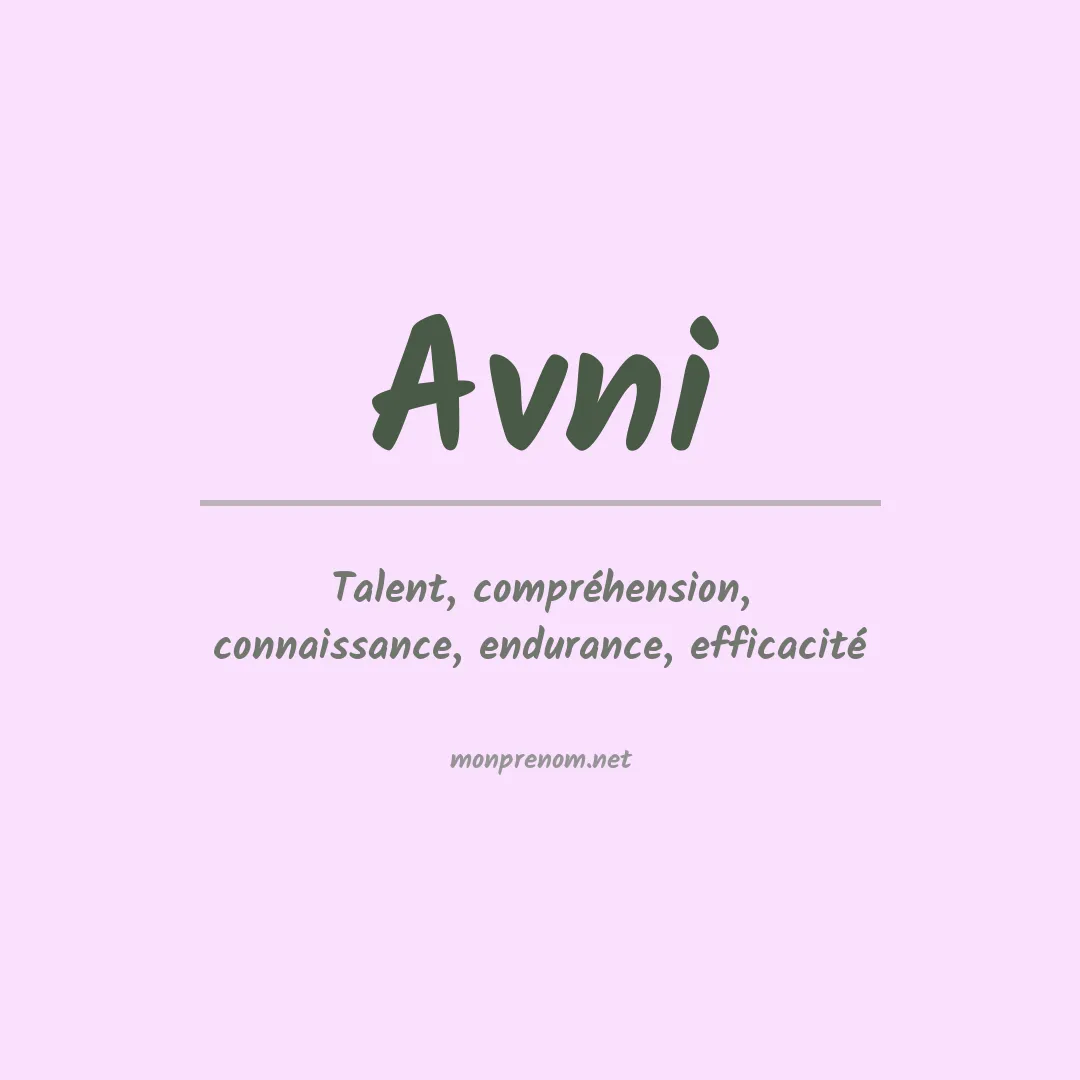Signification du prénom Avni
