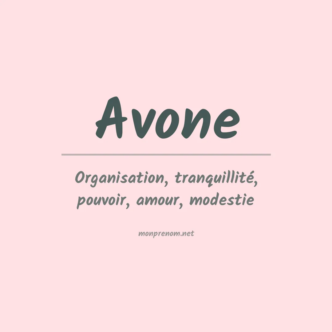Signification du prénom Avone