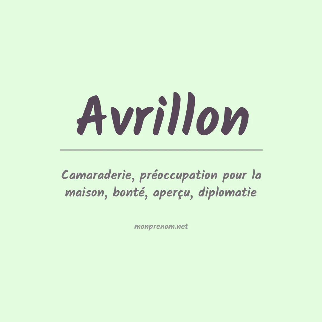 Signification du prénom Avrillon