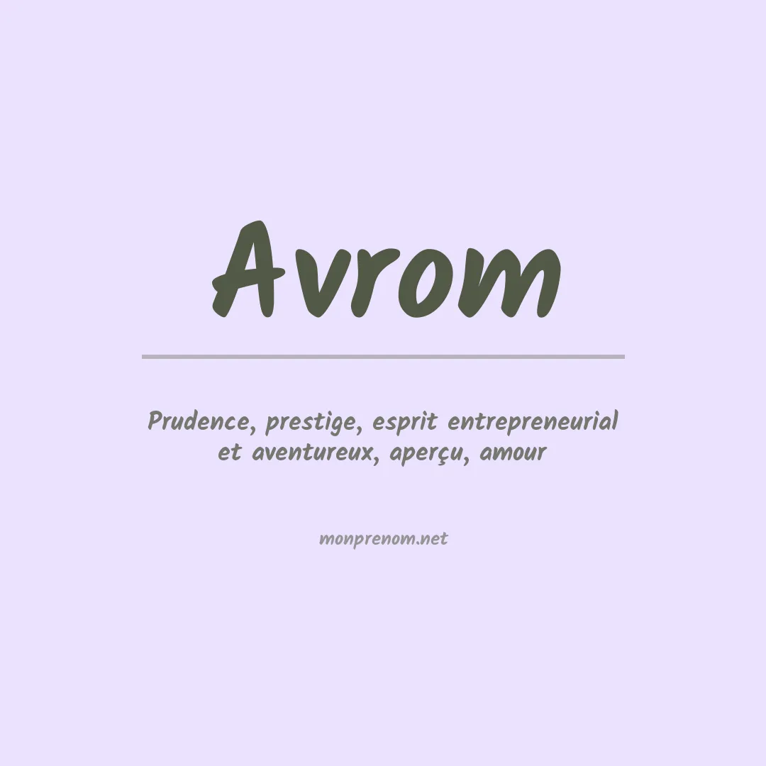 Signification du prénom Avrom