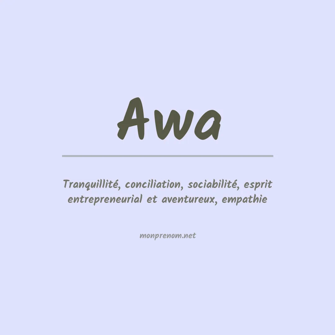 Signification du prénom Awa