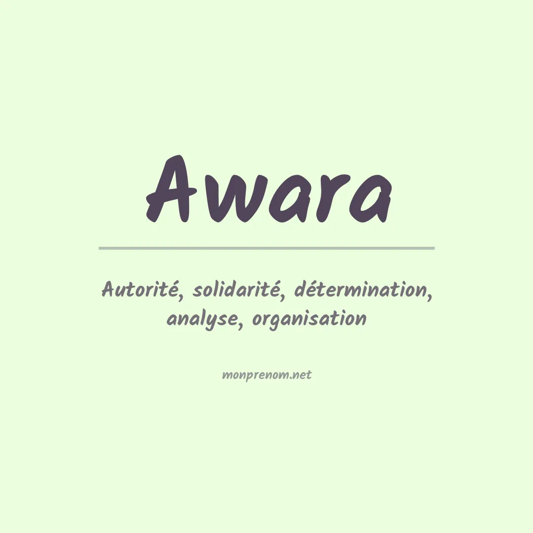 Signification du prénom Awara