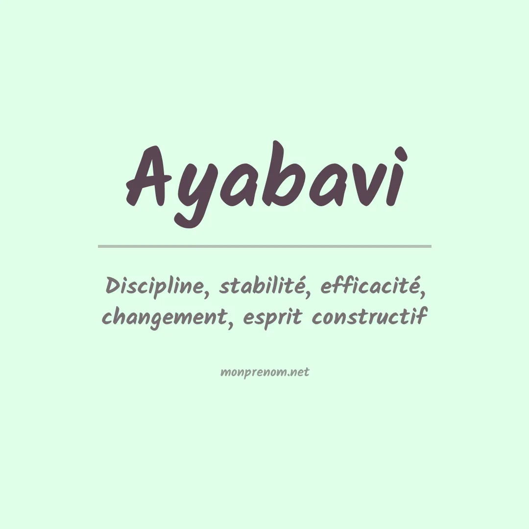 Signification du prénom Ayabavi