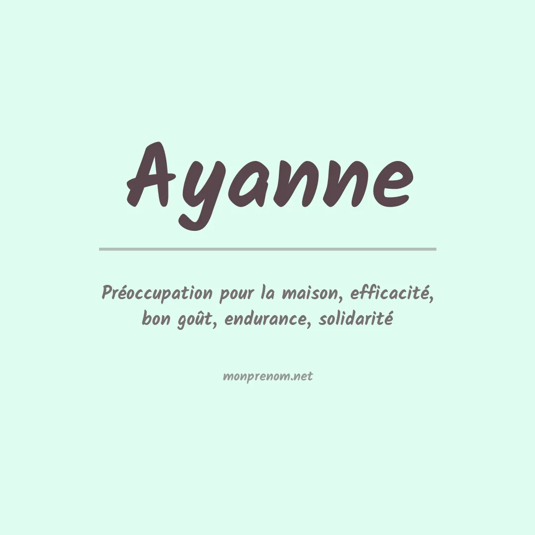 Prénom Ayanne