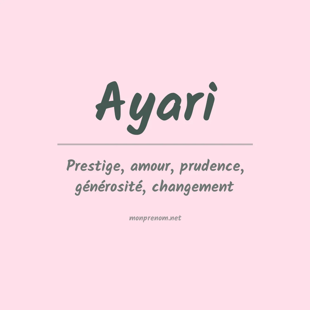 Signification du prénom Ayari
