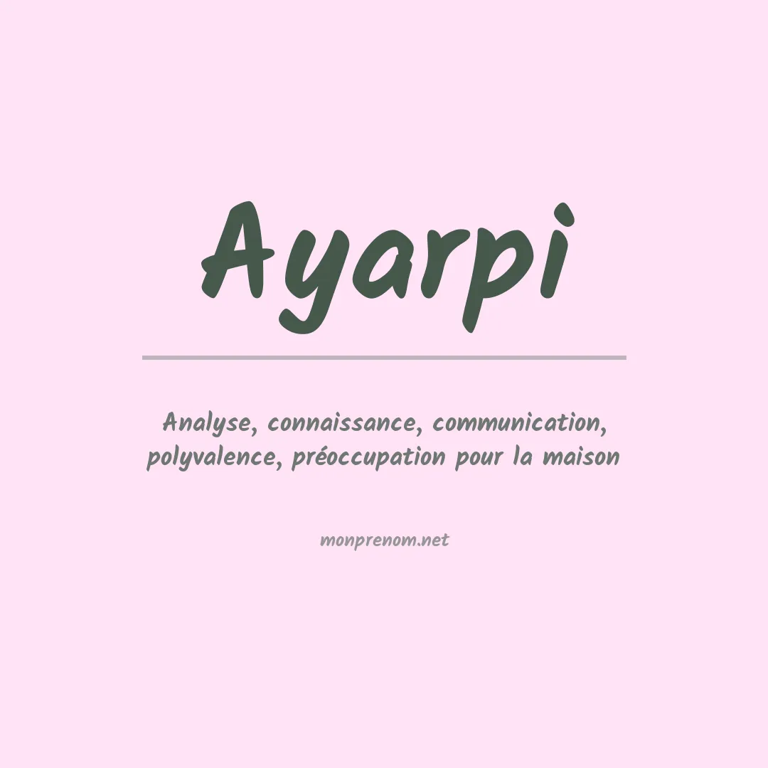 Prénom Ayarpi