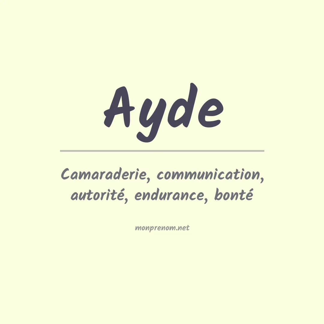 Prénom Ayde