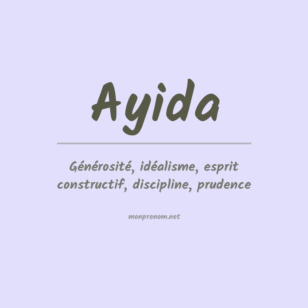 Signification du prénom Ayida