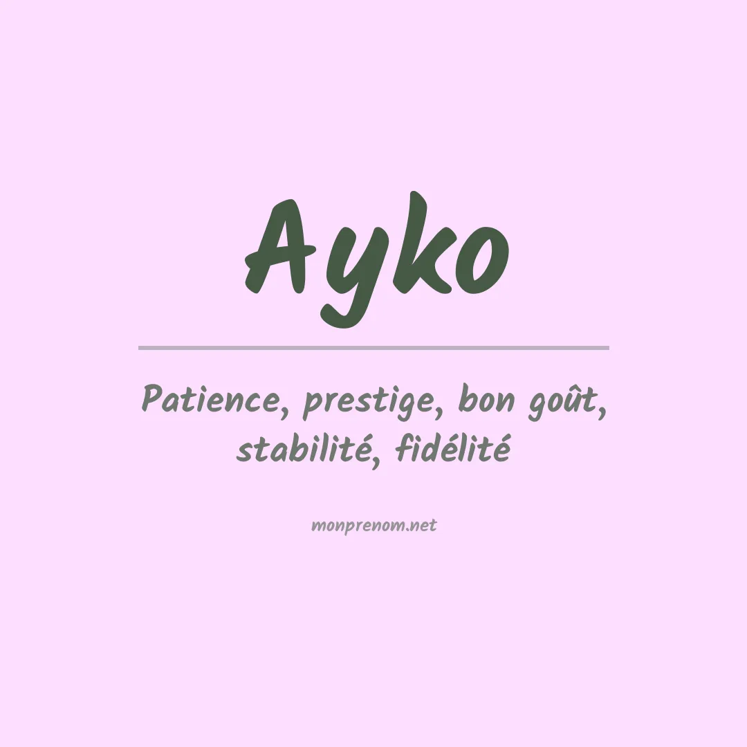 Prénom Ayko