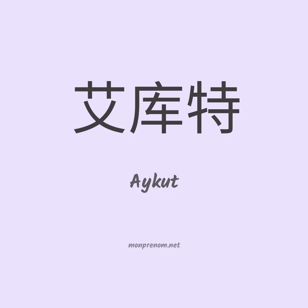 Aykut en chinois