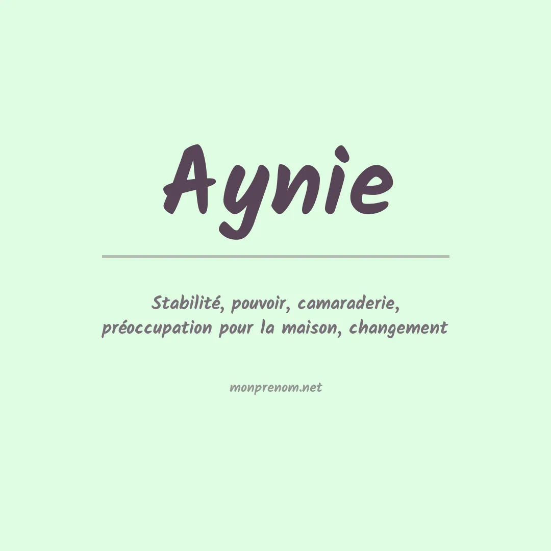 Signification du prénom Aynie