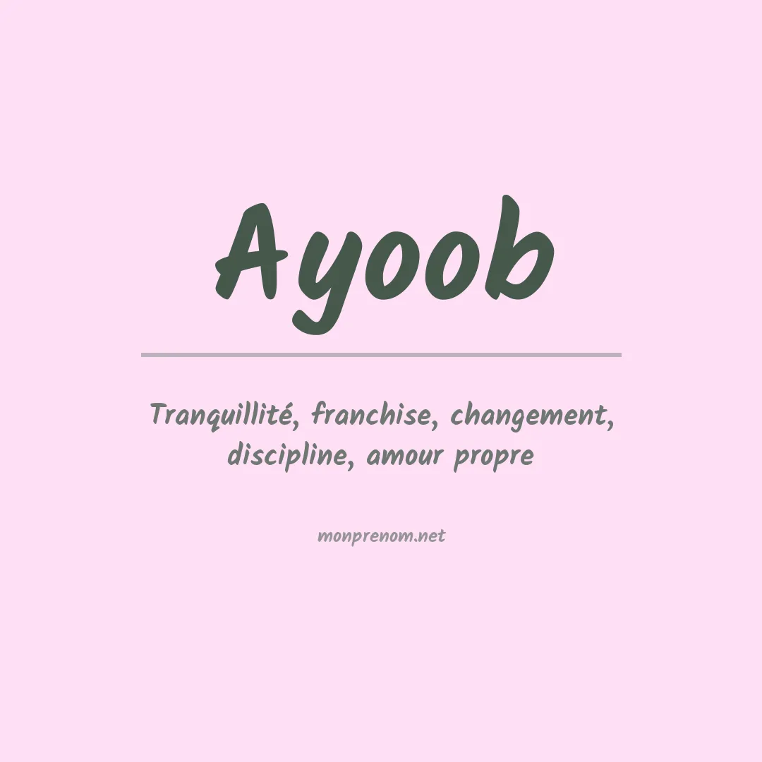 Prénom Ayoob