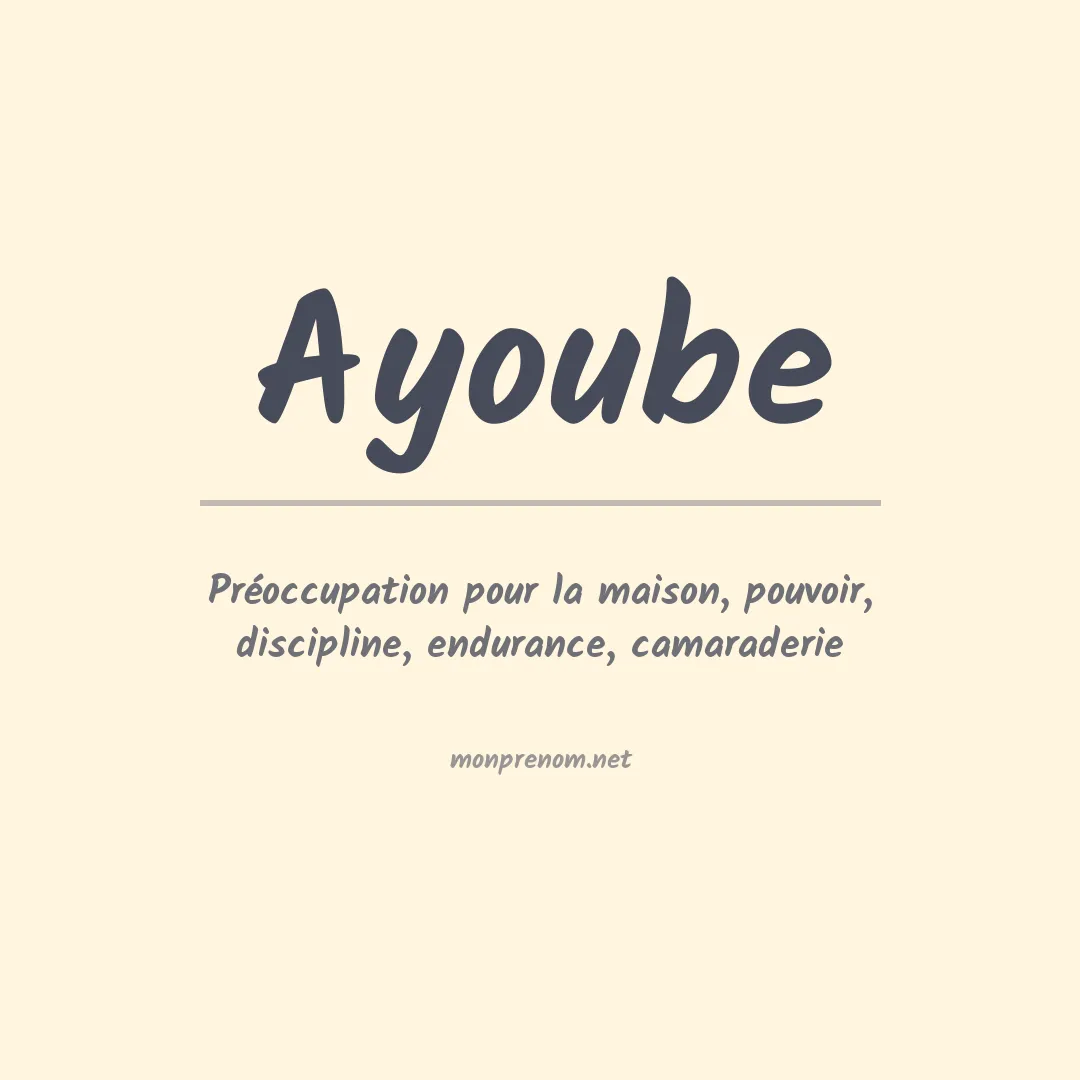 Signification du prénom Ayoube