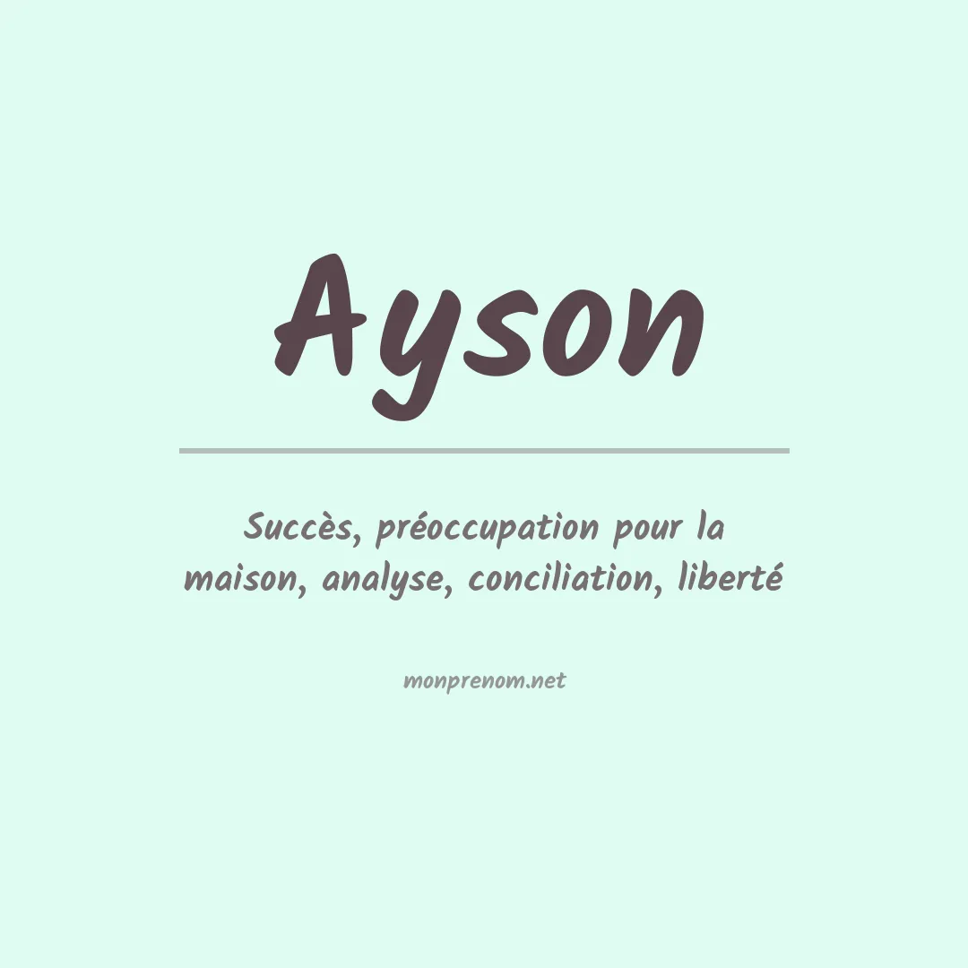 Prénom Ayson