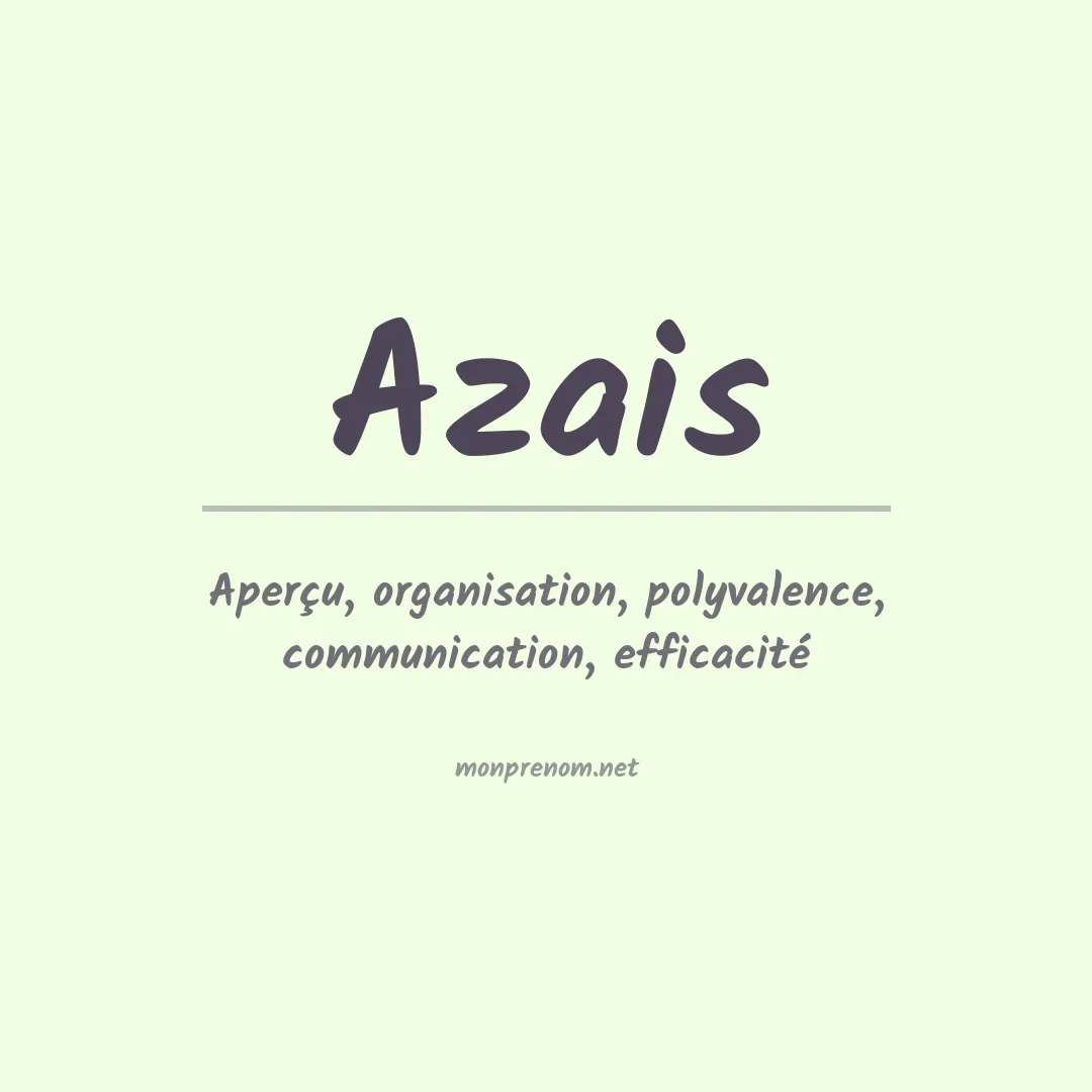 Signification du prénom Azais