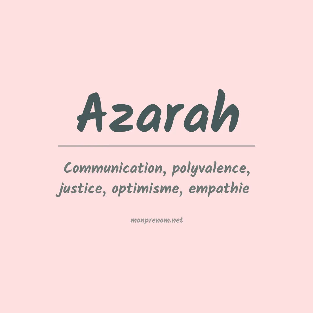 Signification du prénom Azarah