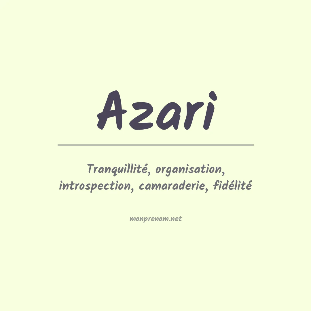 Signification du prénom Azari